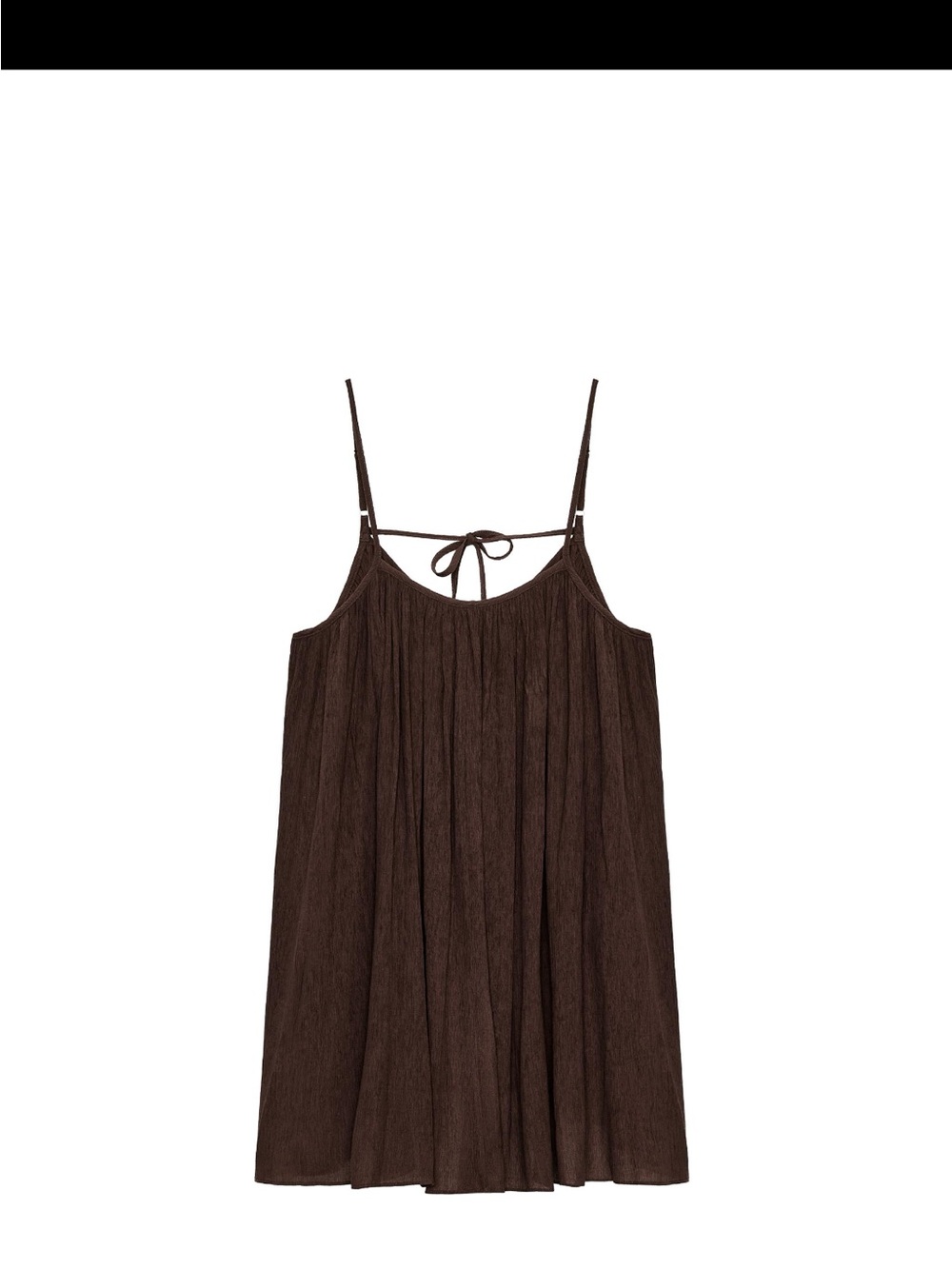 Zara Brown Spaghetti-Strap Flowy Midi Dress